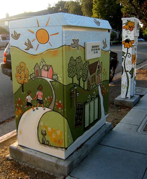 electrical box painting project in san jose|Painted Electrical Box in Willow Glen, San Jose, by artist Jen Norton.